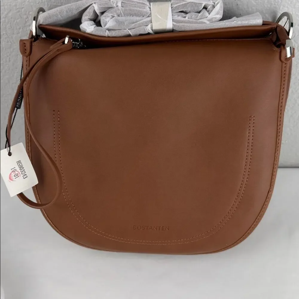 NWOT Elegant Brown Vegan Leather Shoulder Bag